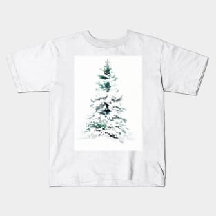 Christmas Tree and Snow Kids T-Shirt